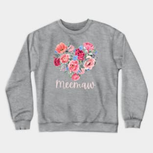 Floral Heart MEEMAW Crewneck Sweatshirt